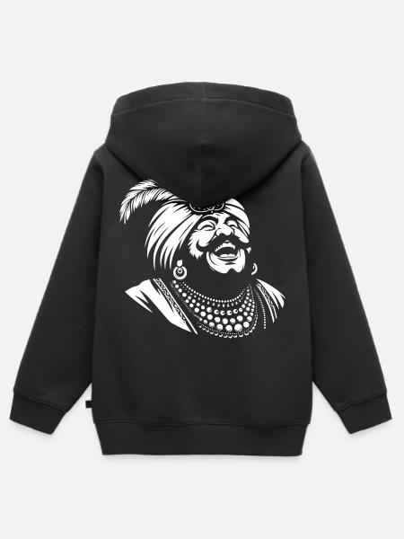 Lachender Ali Baba Design - Kinder Premium Organic Zip Hoodie - Schwarz