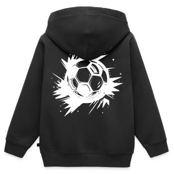 Fußball Streetart - Kinder Premium Organic Zip Hoodie - Schwarz - Hinten - AI Model Kid Male (0cm)