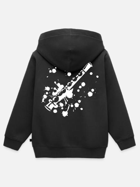 Flöte Streetart - Kinder Premium Organic Zip Hoodie - Schwarz