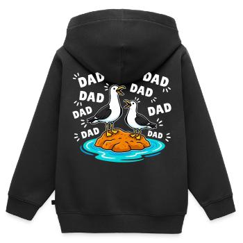 Dad Dad Dad - Lustige Möwen Kinder - Kinder Premium Organic Zip Hoodie - Schwarz - Hinten - AI Model Kid Male (0cm)