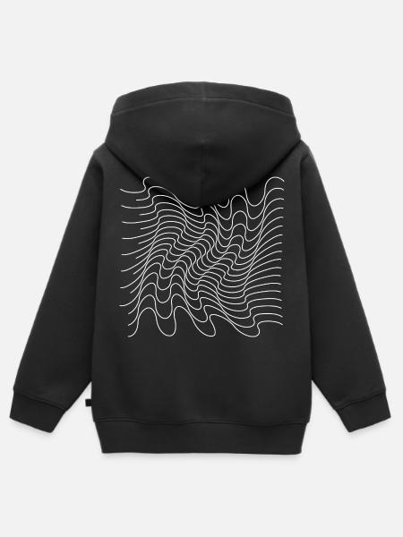 Wellengitter-Mirage - Kinder Premium Organic Zip Hoodie - Schwarz