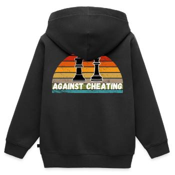 Schach Trend Chess Cheating Cheat Queens Gambit - Kids Premium Organic Zip-up Hoodie - black - Back - AI Model Kid Male (0cm)