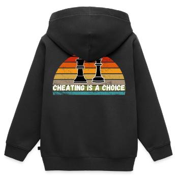 Schach Trend Chess Cheating Cheat Queens Gambit - Kids Premium Organic Zip-up Hoodie - black - Back - AI Model Kid Male (0cm)