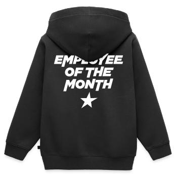 Employé du mois - Sweat Premium à capuche zippé enfant bio - noir - Dos - AI Model Kid Male (0cm)