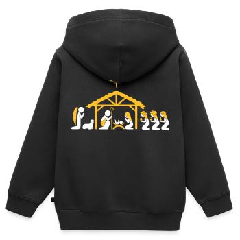 crèche - Sweat Premium à capuche zippé enfant bio - noir - Dos - AI Model Kid Male (0cm)