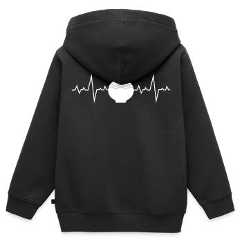 Keramik Keramik Künstler Potter Clay Heartbeat - Kinder Premium Organic Zip Hoodie - Schwarz - Hinten - AI Model Kid Male (0cm)