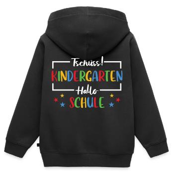 Farewell Children Kindergarten Graduates 2024 - Kids Premium Organic Zip-up Hoodie - black - Back - AI Model Kid Male (0cm)