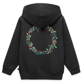 Weihnachtskranz, Adventkranz zum Personalisieren - Kinder Premium Organic Zip Hoodie - Schwarz - Hinten - AI Model Kid Male (0cm)