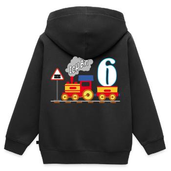Endlich 6 Jahre sechster Geburtstag - Kinder Premium Organic Zip Hoodie - Schwarz - Hinten - AI Model Kid Male (0cm)