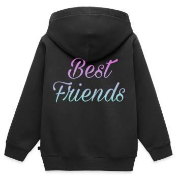 Best friend - bester Freund - Kinder Premium Organic Zip Hoodie - Schwarz - Hinten - AI Model Kid Male (0cm)