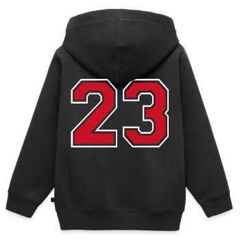 23 Sport Nummer Dreiundzwanzig - Kinder Premium Organic Zip Hoodie - Schwarz - Hinten - AI Model Kid Male (0cm)