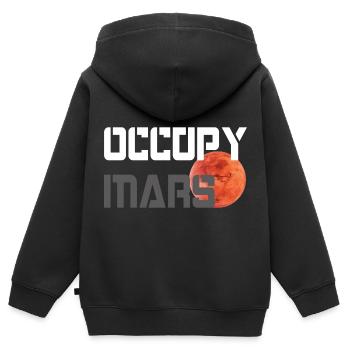 OCCUPER MARS - Sweat Premium à capuche zippé enfant bio - noir - Dos - AI Model Kid Male (0cm)