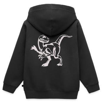 Cadeau de dinosaure Raptor - Sweat Premium à capuche zippé enfant bio - noir - Dos - AI Model Kid Male (0cm)