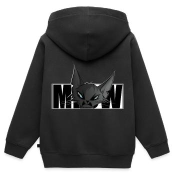 coole Katze, Comic, Katzenmotiv, Meow, T-Shirt - Kinder Premium Organic Zip Hoodie - Schwarz - Hinten - AI Model Kid Male (0cm)