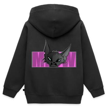coole Katze, Comic, Katzenmotiv, Meow, T-Shirt - Kinder Premium Organic Zip Hoodie - Schwarz - Hinten - AI Model Kid Male (0cm)