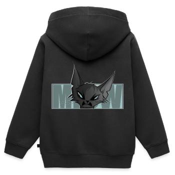coole Katze, Comic, Katzenmotiv, Meow, T-Shirt - Kinder Premium Organic Zip Hoodie - Schwarz - Hinten - AI Model Kid Male (0cm)
