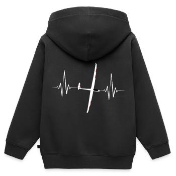 Planeurs Planeurs Planeurs Voler - Sweat Premium à capuche zippé enfant bio - noir - Dos - AI Model Kid Male (0cm)