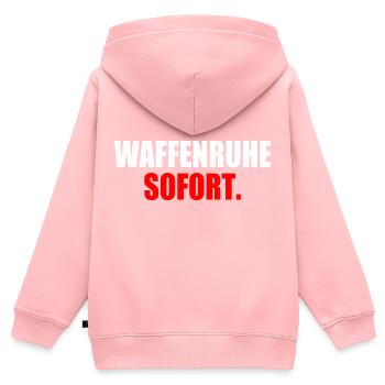 waffenruhe sofort - Kinder Premium Organic Zip Hoodie - Rosa - Hinten - AI Model Kid Female (0cm)