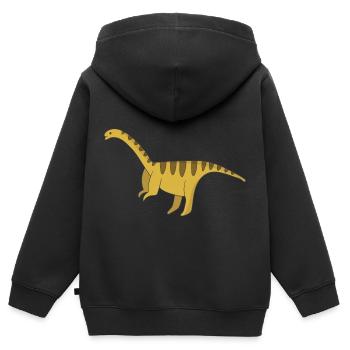 Dinosaurier Pflanzenfresser - Kinder Premium Organic Zip Hoodie - Schwarz - Hinten - AI Model Kid Male (0cm)