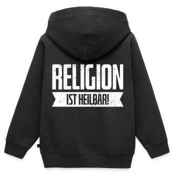Religion Atheist Agnostiker Geburtstag Geschenk - Kinder Premium Organic Zip Hoodie - Schwarz - Hinten - AI Model Kid Male (0cm)