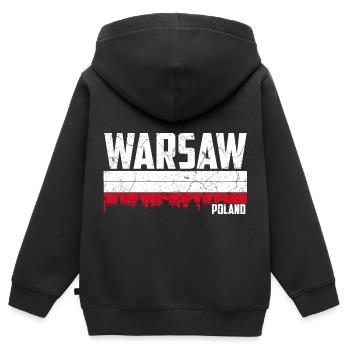Warschau Polen - Kinder Premium Organic Zip Hoodie - Schwarz - Hinten - AI Model Kid Male (0cm)