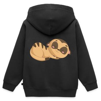 meerkat - Kids Premium Organic Zip-up Hoodie - black - Back - AI Model Kid Male (0cm)