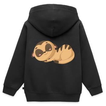 Pretty meerkat - Kids Premium Organic Zip-up Hoodie - black - Back - AI Model Kid Male (0cm)