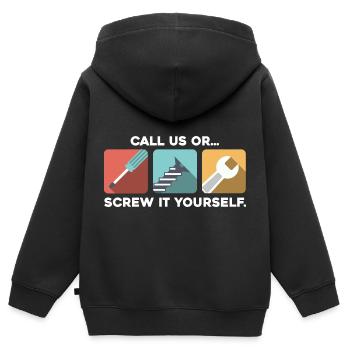 craftsman - Kids Premium Organic Zip-up Hoodie - black - Back - AI Model Kid Male (0cm)