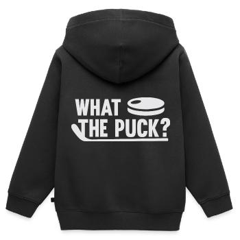 What the Puck? - Kinder Premium Organic Zip Hoodie - Schwarz - Hinten - AI Model Kid Male (0cm)