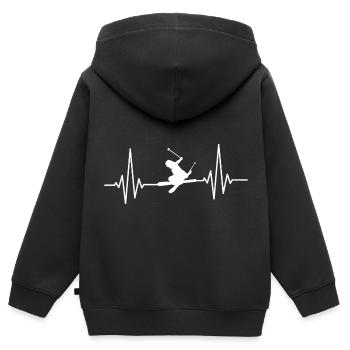 Ski skiing Skiers Skiing Holidays - Kids Premium Organic Zip-up Hoodie - black - Back - AI Model Kid Male (0cm)