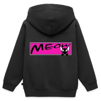 süße Katze MEOW Katzen Kater Miezekatze - Kinder Premium Organic Zip Hoodie - Schwarz - Hinten - AI Model Kid Male (0cm)