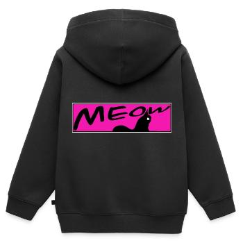 süße Katze MEOW Katzen Kater Miezekatze - Kinder Premium Organic Zip Hoodie - Schwarz - Hinten - AI Model Kid Male (0cm)