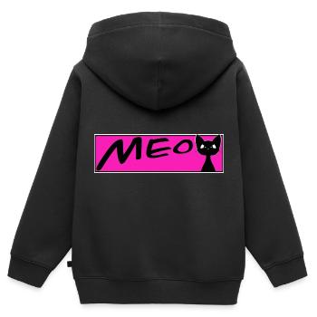 süße Katze MEOW Katzen Kater Miezekatze - Kinder Premium Organic Zip Hoodie - Schwarz - Hinten - AI Model Kid Male (0cm)
