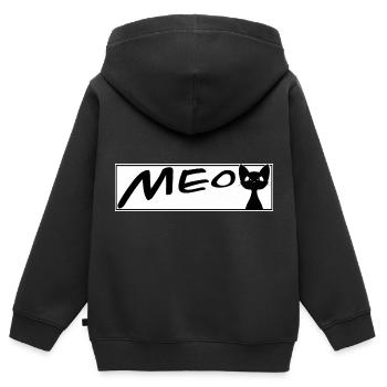 süße Katze MEOW Katzen Kater Miezekatze - Kinder Premium Organic Zip Hoodie - Schwarz - Hinten - AI Model Kid Male (0cm)