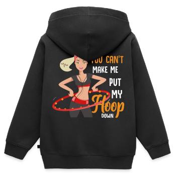 Tu ne m’amènes pas à ranger mon hoop - Sweat Premium à capuche zippé enfant bio - noir - Dos - AI Model Kid Male (0cm)
