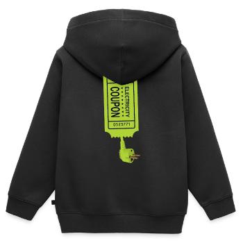 Strom Coupon - Kinder Premium Organic Zip Hoodie - Schwarz - Hinten - AI Model Kid Male (0cm)
