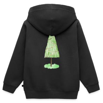 Festliche Tannenschmuck-Grafik - Kinder Premium Organic Zip Hoodie - Schwarz - Hinten - AI Model Kid Male (0cm)