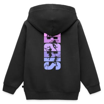 Feen 7. Geburtstag 7 Jahre alt Mädchen Fee - Kinder Premium Organic Zip Hoodie - Schwarz - Hinten - AI Model Kid Male (0cm)