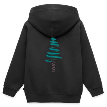 NOËL. JOYEUX NOËL. MERRY CHRISTMAS. PÈRE NOËL.SAPI - Sweat Premium à capuche zippé enfant bio - noir - Dos - AI Model Kid Male (0cm)