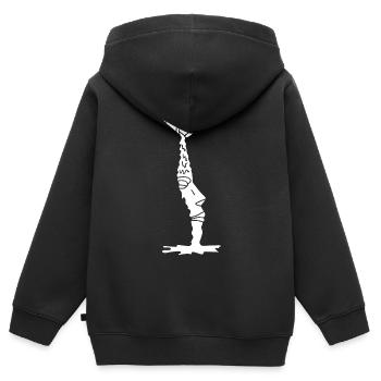 Ein neues weißes Gesicht - Kinder Premium Organic Zip Hoodie - Schwarz - Hinten - AI Model Kid Male (0cm)