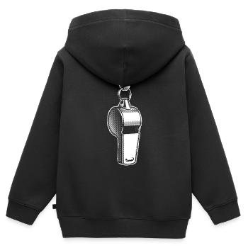 Arbitre Coach Whistle - Sweat Premium à capuche zippé enfant bio - noir - Dos - AI Model Kid Male (0cm)
