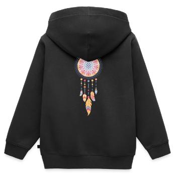Traumfänger mit Mandala - Kinder Premium Organic Zip Hoodie - Schwarz - Hinten - AI Model Kid Male (0cm)