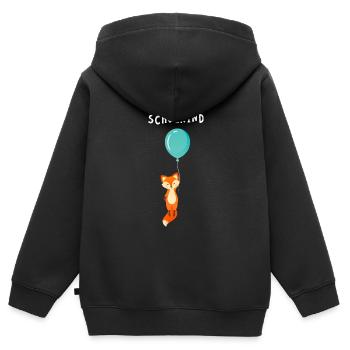 Endlich Schulkind - Süßer Fuchs zur Einschulung - Kinder Premium Organic Zip Hoodie - Schwarz - Hinten - AI Model Kid Male (0cm)