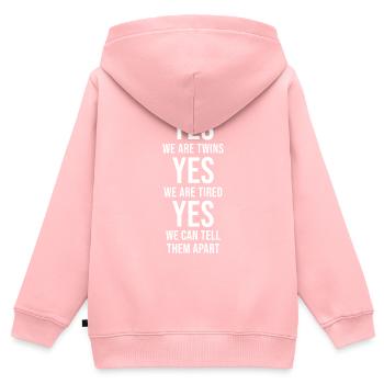 Twins - Kids Premium Organic Zip-up Hoodie - rose - Back - AI Model Kid Female (0cm)