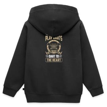 Dart Dartboard Bullseye Darter - Kinder Premium Organic Zip Hoodie - Schwarz - Hinten - AI Model Kid Male (0cm)