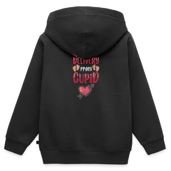 Bébé Biologique Parents Ventre - Sweat Premium à capuche zippé enfant bio - noir - Dos - AI Model Kid Male (0cm)
