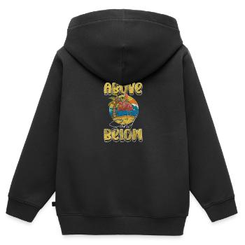 Sommer Palmen Sommerurlaub Erholung - Kinder Premium Organic Zip Hoodie - Schwarz - Hinten - AI Model Kid Male (0cm)