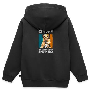 Hund Polizeihund Rassehund Diensthund - Kinder Premium Organic Zip Hoodie - Schwarz - Hinten - AI Model Kid Male (0cm)