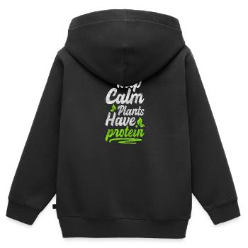 Veganer Gesund Verbundenheit Essen - Kinder Premium Organic Zip Hoodie - Schwarz - Hinten - AI Model Kid Male (0cm)