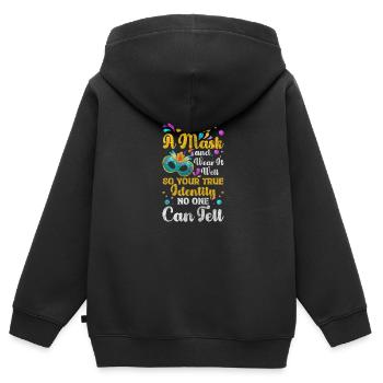Mask Costume Party Protection - Kids Premium Organic Zip-up Hoodie - black - Back - AI Model Kid Male (0cm)